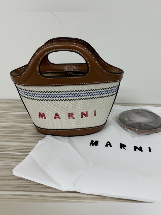 Marni Handbags - Marni Canvas Mini Market Bag Crossbody Bag